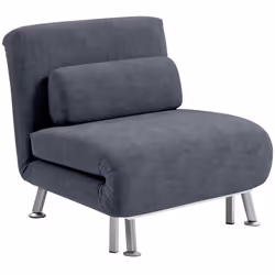 HOMCOM Single Folding 5 Position Convertible Sleeper Chair Charcoal Grey