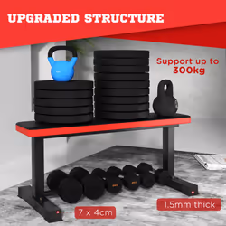 SPORTNOW Flat Weight Bench with Dumbbell Rack, 300KG Weight Capacity