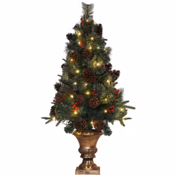 HOMCOM 4ft Artificial Christmas Tree with 60 Warm White LED Lights