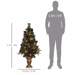 HOMCOM 4ft Artificial Christmas Tree with 60 Warm White LED Lights