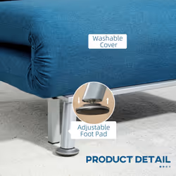 HOMCOM Folding 5 Position Convertible Sleeper Chair Sofa Bed Blue - Additional view 5