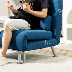 HOMCOM Folding 5 Position Convertible Sleeper Chair Sofa Bed Blue - Additional view 6