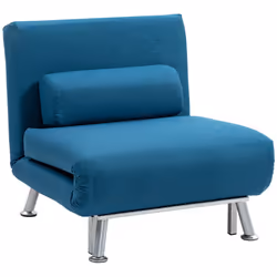 HOMCOM Folding 5 Position Convertible Sleeper Chair Sofa Bed Blue - Additional view 7