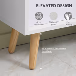 HOMCOM Freestanding 6 Cube Storage Cabinet Unit Bookcase w/ 3 Drawer White