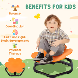 AIYAPLAY Sensory Spinning Chair for Kids, for Balance, Coordination, Orange