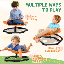 AIYAPLAY Sensory Spinning Chair for Kids, for Balance, Coordination, Orange - Additional view 6