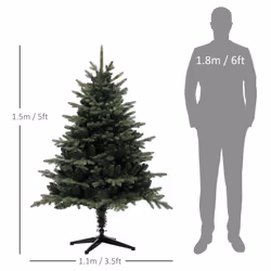 HOMCOM 5ft Artificial Spurce Christmas Tree with 1121 Branches