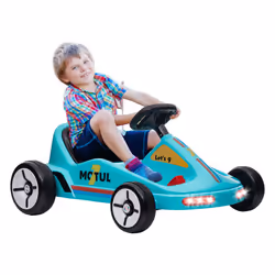 AIYAPLAY 6V Electric Go Kart w/ Music, Light, Horn, for Ages 3-5 Years, Blue