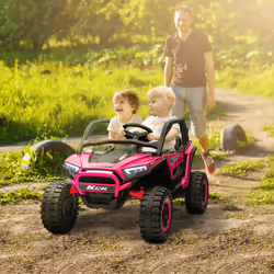 AIYAPLAY 2 Seater 24V 7AH Ride on Truck w/ Spring Suspension, Pink