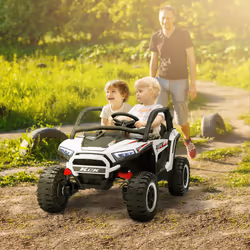 AIYAPLAY 2 Seater 24V 7AH Ride on Truck w/ Spring Suspension, White
