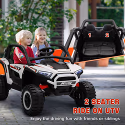 AIYAPLAY 2 Seater 24V 7AH Ride on Truck w/ Spring Suspension, White