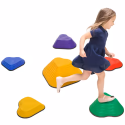 AIYAPLAY 6-Piece Kids Stepping Stones, Non-Slip Stackable River Stones