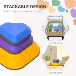AIYAPLAY 6-Piece Kids Stepping Stones, Non-Slip Stackable River Stones - Additional view 4