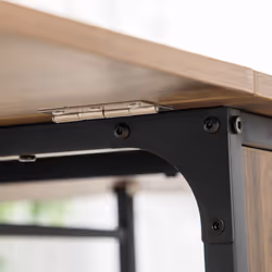 HOMCOM Mobile Drop Leaf Dining Table on Wheels with Shelf Light Brown - Additional view 6