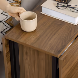 HOMCOM Mobile Drop Leaf Dining Table on Wheels with Shelf Light Brown - Additional view 7