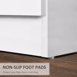 HOMCOM Modern 3 Drawers Side Cabinet Wooden Bedside Table White - Additional view 5