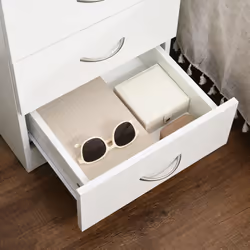 HOMCOM Modern 3 Drawers Side Cabinet Wooden Bedside Table White - Additional view 8