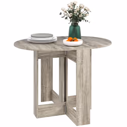 HOMCOM Folding Dining Table Foldable Drop Leaf Dinner Table for Kitchen Grey