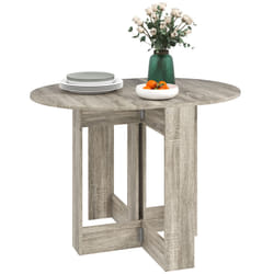 HOMCOM Folding Dining Table Foldable Drop Leaf Dinner Table for Kitchen Grey