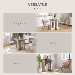 HOMCOM Folding Dining Table Foldable Drop Leaf Dinner Table for Kitchen Grey - Additional view 5