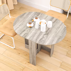 HOMCOM Folding Dining Table Foldable Drop Leaf Dinner Table for Kitchen Grey - Additional view 8