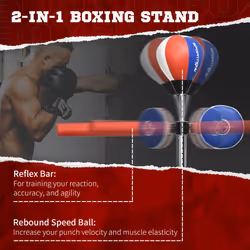 SPORTNOW Adjustable Speed Bag with Stand, Reflex Bar, Multicoloured