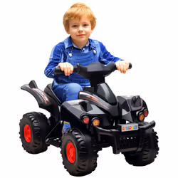 AIYAPLAY 6V Kids Electric Quad Bike with Music, Forward Function, Black