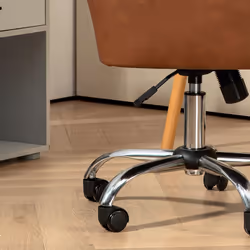 HOMCOM Computer Desk Chair with PU Leather, Swivel Wheels, Brown - Additional view 8