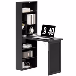 HOMCOM Convertible Desk with Blackboard Multi-function Workstation, Black