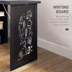 HOMCOM Convertible Desk with Blackboard Multi-function Workstation, Black - Additional view 6