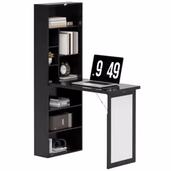 HOMCOM Convertible Desk with Whiteboard Multi-function Workstation, Black