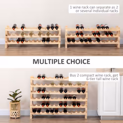 HOMCOM 36 Bottle Shelf Wine Rack Holder Standing Holds Storage Fir Wood Cellar