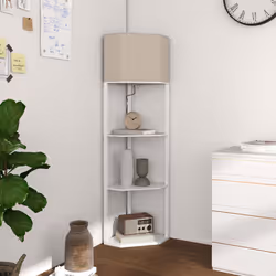 HOMCOM Corner Modern Floor Lamp with Shelves for Living Room, Bedroom, White - Additional view 7