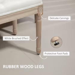 HOMCOM End of Bed Bench, Upholstered Bedroom Bench, Cream White