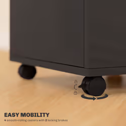 HOMCOM 60cm Storage Cabinet with Drawers and Open Shelf, Black - Additional view 5