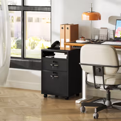 HOMCOM 60cm Storage Cabinet with Drawers and Open Shelf, Black - Additional view 8