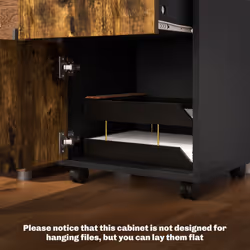 HOMCOM 60cm Storage Cabinet with Drawers and Open Shelf, Rustic Brown - Additional view 6