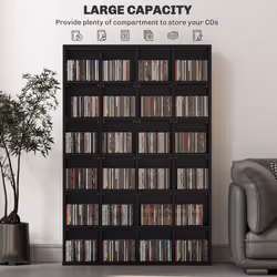 HOMCOM DVD CD Media Storage Rack, Video Display Unit, 89 x 130.5 cm