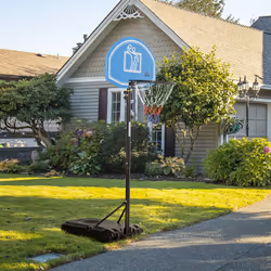 HOMCOM Adjustable Basketball Hoop Stand w/ Wheels and Weight Base, Blue