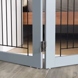 PawHut Foldable Wooden Pet Gate w/ 3 Panels 2 Support Feet for Small Dogs - Additional view 7