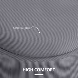 HOMCOM Fabric Storage Ottoman with Removable Lid, Set of 2, Light Grey - Additional view 4