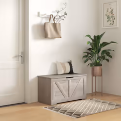 HOMCOM Storage Trunk for Living Room, with Safety Hinges, Grey - Additional view 2