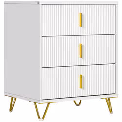 HOMCOM 3 Drawer Dresser, Chest of Drawers Storage Cabinet, White