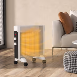 HOMCOM 2000W Panel Heater, Electric Space Heater for Home, White