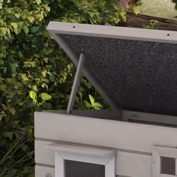 PawHut Outdoor Cat House with Openable Top, Asphalt Roof, Window, Grey - Additional view 6