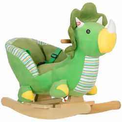 AIYAPLAY Rocking Horse Dinosaur Design Baby Rocker with Animal Sound, Green