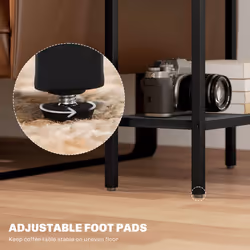 HOMCOM Side Table with Storage, Small Table for Living Room, Bedroom, Black - Additional view 5
