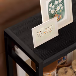 HOMCOM Side Table with Storage, Small Table for Living Room, Bedroom, Black - Additional view 7