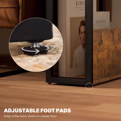 HOMCOM Narrow Side Table with Storage, Bedside End Table, Rustic Brown - Additional view 5