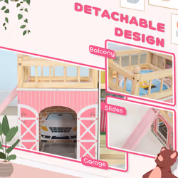 AIYAPLAY Dolls House with 13 Wooden Furniture Pieces, for Ages 3-6 Years